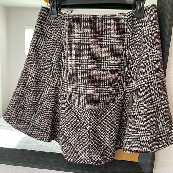 CARVEN Wool Plaid Mini Jupe With Pockets - Picture 1 of 13